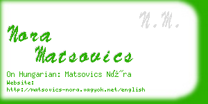 nora matsovics business card